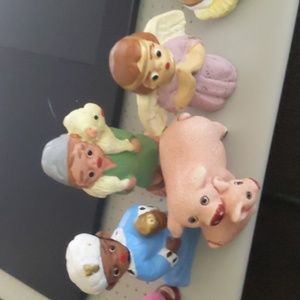 Artesania Figuritas de Barron Cocido Hechas a Mano Carved Clay Manger Figurines